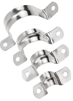 Starre Rohrschelle，20 Stück 304 Edelstahl Rohrschellen16 20 32 50mm Zwei-Loch-Bügel U-Halterung Rohrschelle Spannschellen zur Rohrbefestigung, zur Befestigung von Wasser- und Gasleitungen.