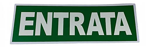 Vetrineinrete® Cartello entrata plastifica con biadesivo targa per porta segnaletica interna 30.5x10 cm D2