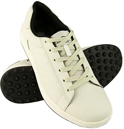 Zerimar Chaussures de Golf Homme | Chaussures Homme Sportives | Chaussures Homme Golf | Chaussures Sport Hommes | Chaussures de Golf Homme | Chaussures Golf Cuir |, Blanc Ivoire, 41 EU