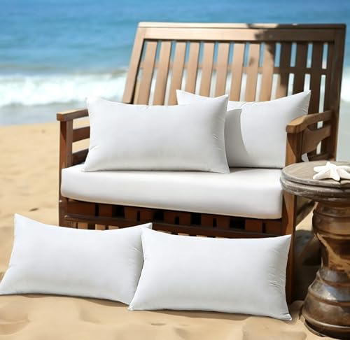 MIULEE Outdoor Kissen Wetterfest-Kissenfüllung 30x50 cm 4er Set, wasserdichte Kissen 30x50 Füllung Innenkissen