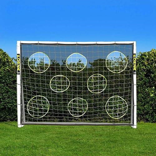 FORZA Fotbollsmål med pro fotboll målark för perfekt skytte | fotbollsträningsutrustning | fotbollsmål tillbehör [10 storlekar] (20 x 15 cm låsmål och mål)