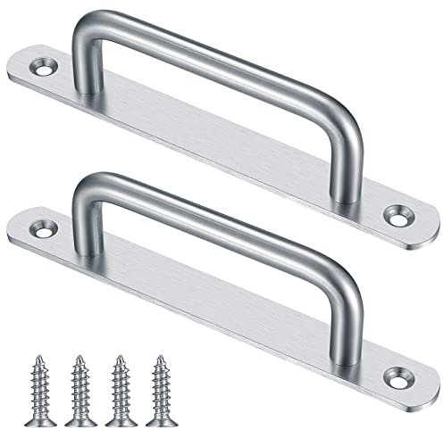 Gaomoeny 2 Stk Schiebetür Griffe, Scheunentorgriffe, Schiebe Türgriff mit Platte Edelstahl, Schiebe Torgriffe, Schrank Türgriff, Griffe für Scheunentor, Schiebetüren, Gartentorgriffe (160MM)