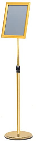HBLZGBL Infoständer A4 Aluminium Plakatständer Höhenverstellbar Posterständer Informationsständer Präsentationsständer Werbeständer (Color : Gold)
