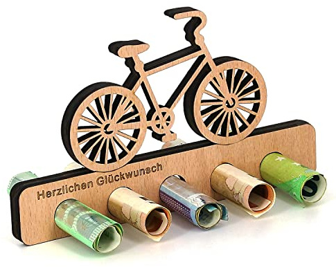 Giftota - Originelle Geburtstag Geldgeschenk Holz - Geldgeschenk für Radfahrer - Fahrrad Geschenk - Geschenke aus Holz - Geschenk für Freunde, Familie, Liebhaber