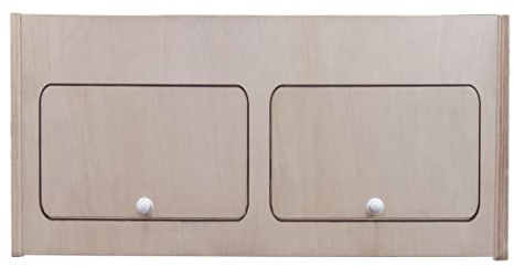 Campervan Overhead Cabinet 80cm x 35cm x 35cm 2 Door Top Locker Central Divider Camper Van Furniture Storage Lightweight Solid Birch Plywood Unpainted Soft Close Hinges Push Button Locks Fixing Kit
