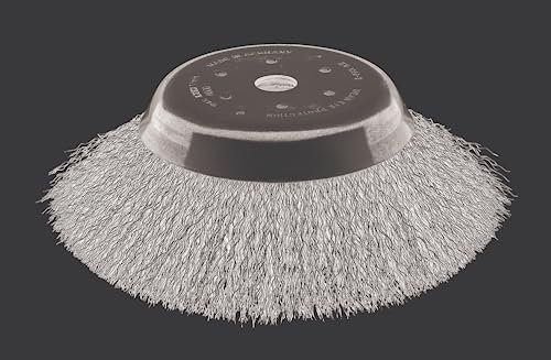 Lessmann Kegelbürste (Drm 180 mm, Stahldraht, gew. 0,50 mm, Bohrung 25,4 mm, zum beseitigen von Unkraut und Wildkraut) 425291, Braun