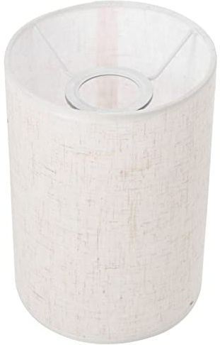OSALADI Trommel-Lampenschirm Natürliches Leinen Mittelgroßer Lampenschirm Zylinder- Ersatz-Pendelleuchtenabdeckungen Für Kronleuchter Stehleuchte Tischlampe Beige