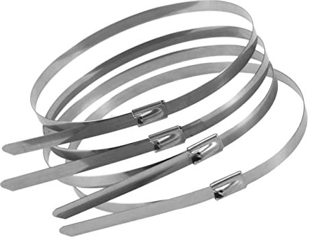 Gatuida 100pcs Stainless Steel Tie Wraps Heavy Duty Cable Ties Self Locking Feature Suitable for Outdoor Indoor