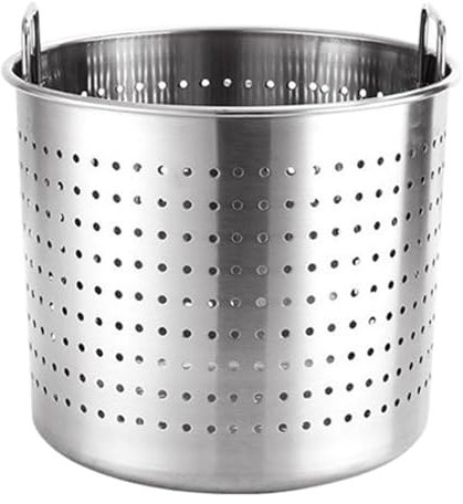 Caldero Cesto Colador Acero Inoxidable Inserto Marisco Hervidor Cocedor De Pasta Cesta De Vapor Utensilios De Cocina Para El Hogar Cocina Cangrejera, Plata, 48cm