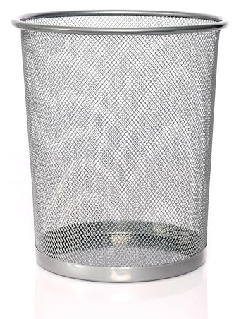 Sinoba Papierkorb Mülleimer Papiereimer Draht 26 cm klein 10 L | Silber | Abfalleimer aus Metalldraht, 26 cm Höhe und 10 Liter. Kompakt für Schreibtisch, Büro und Kinderzimmer