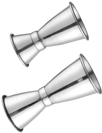 ABOOFAN 2piezas Tazas Medidoras De Acero Inoxidable Vaso De Taza Medidora Accesorio De Barra Para Medidor De Cóctel