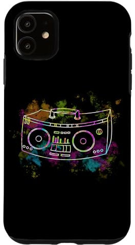 Hülle für iPhone 11 Ghetto Blaster 70er 80er 90er Y2K Bunte Boom Box