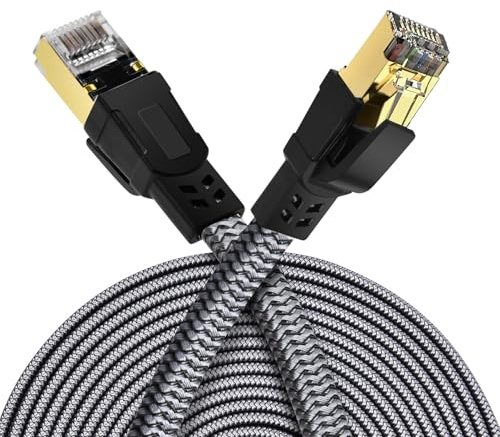 AXFEE Cable Ethernet Cat 8, Cable de Red Trenzado Cable LAN 40Gbps 2000MHz con Conector RJ45, Cable Ethernet de 5 m, Compatible con PC/Laptop, PS5, Xbox, Modem, Router, Switch, Cat8/Cat7/Cat6/Cat5e