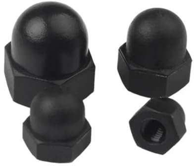 EJPPDHCO 2-50 STK DIN1587 Nylon-Hutmutter M3 M4 M5 M6 M8 M10 m12 m14 m16 Schwarze oder weiße Kunststoff-Hutmuttern Dekorative Hutmutter(Black,M14 5pcs)