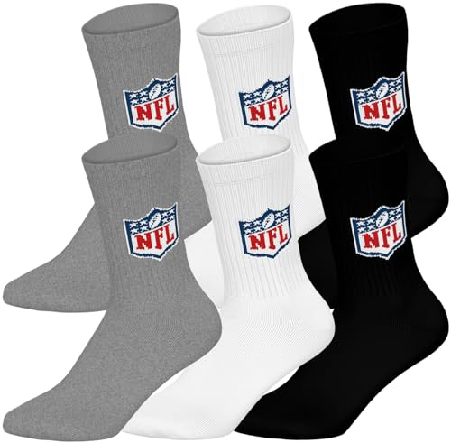 NFL Unisex Shield 6pk Crew Socks Sports socks (pack of 6)