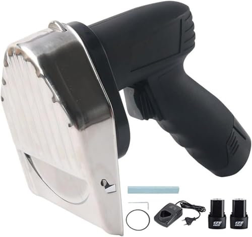 Cuchillo eléctrico inalámbrico para shawarma, cortador de kebab turco de 2800 RPM con 2 baterías recargables, grosor ajustable de 0 a 8 mm, cortador de kebab de mano para restaurantes y carnicerías(Wa