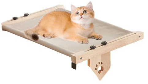 Persico per davanzale della finestra, Letto per gatti in legno, Sedile per gatti regolabile, Nido per davanzale per gatti, Sedile per gatti imbottito, Letto per gatti imbottito, Mobili per gatti