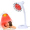 TOOSOAR Lámpara de Infrarrojos 275w, Lámpara de calor infrarrojo con temporizador, Lámpara de Luz Roja Lámpara de Calor Temperatura Ajustable con Rejilla Protectora