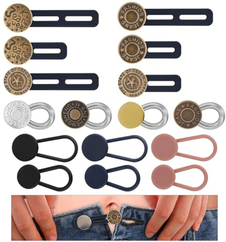 Giantree 16 Stück Hosenbunderweiterung Knopf, Hosenknopf Verlängerung hosenbunderweiterung hosenerweiterung schwangerschaft Jeans Knopfverlängerung für Hosen für Herren und Damenhosen Kleider