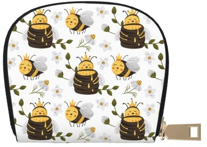 TZTTZT Honey Bee Porte-cartes de crédit en cuir pour femme Motif insectes