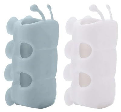 Lot de 2 supports de pommeau de douche en silicone, sans perforation, ventouse universelle pour pommeau de douche à fixer au mur