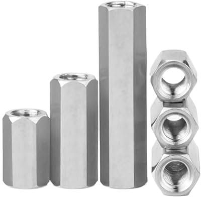 Generisch M5 M6 M8 M10 M12 M14M16 304 A2 Edelstahl Verlängerung Sechskantsäulengelenk Kupplungsmutter Abstandshalter Lange Stangenkupplung Sechskantmutter(M8x13x24mm-3pcs)