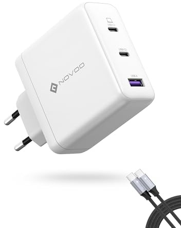 NOVOO Cargador USB C 120W, 3 Puertos, GAN III, Cable PD 100W, iPhone