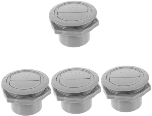 MUCKLILY 4 Stück Steckdose für Wohnmobil-Klimaanlage auto zubehör aircot caakg luftausströmer Luftkanal runde Lüftungsgitterabdeckung Luftentlüftungsabdeckung Luftschlitz Plastik Grey