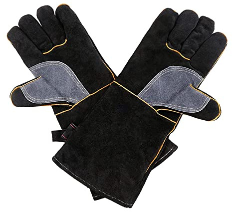 Équipement de protection pour soudeurs Gants résistants à la chaleur en cuir divisé for le soudage Gants de protection du soudeur for le soudage Pour fabricants, soudeurs et bricoleurs