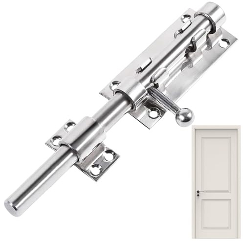 200mm 304 Edelstahl Schieberiegel, Türriegel Außen, Türriegel Edelstahl Einfach zu Installieren, Geeignet für Außen und Innentüren Fenster Schränke Gartenzäune (ohne Schraube)