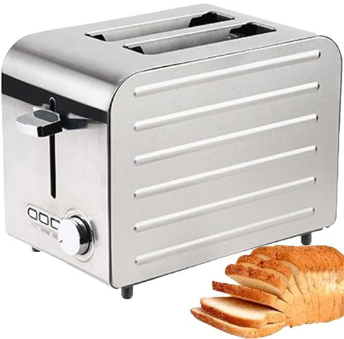 WUDLi Tostadora, tostadora de Doble Rebanada con 7 ajustes de Tono de Pan, panificadora Comercial, expulsor automático, Bandeja recogemigas extraíble, Acero Inoxidable, Apta para Todo Tipo de panes