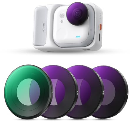 K&F CONCEPT Go Ultra CPL ND-Filter-Set, 4er-Pack CPL ND8 ND16 ND32 Graufilter Polarisationsfilter Kompatibel mit Insta360 GO Ultra mit 28 mehrschichtiger Beschichtung, Rahmen aus Aluminiumlegierung