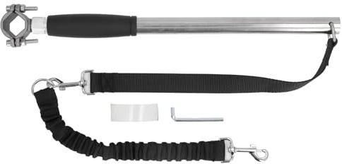 Fahrrad Hundeleine aus Edelstahl, Bikejöring Set mit Rückdämpfender Leine 5m, Hands Dog Runner für Große Hunde - Hohe Zugfestigkeit, Multifunktionsleine, Ideal für Jogging und