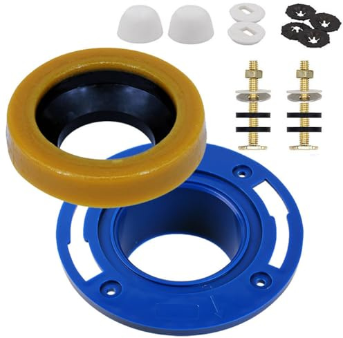 Janasiba Flangia per WC con di per WC, set di ricambio con , set di riparazione della flangia del WC in PVC