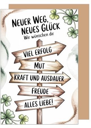Edition Seidel Premium Glückwunschkarte zum Abschied mit Umschlag. Karte Grußkarte Spruch Sprüche Abschied Ruhestand Jobwechsel Arbeit Wegweiser Liebe Kollegen Mann Frau (AS176 SW026)