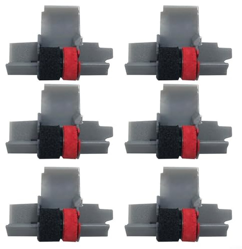 Crabop 6 Pack IR-40T Calculator Ink Rollers Black/Red for Sanyo for SEIKO Citizen for CANON Office Use Reliable Printing Performance