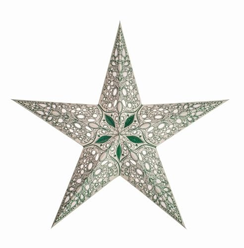 mitienda mit Liebe gemacht starlightz raja Green – Papierstern | 5-zackig | ohne Kabel | Grün