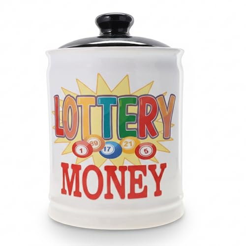 Cottage Creek Jars | Lottery Money Piggy Bank for Adults Storage Jar | Lottery Ticket Holder Ceramic Jar for Office & Home Decor | Lotto Gifts & Gifts for Women, Men, Grandparents, Friends