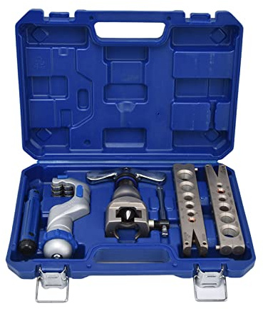 Bördelwerkzeug-Kit, mit Metrischen und Zölligen Doppel-Bördelklemmen, Bördelwerkzeug-Schlauch-Service-Kit mit Rohrschneider für Rohrverbindungen