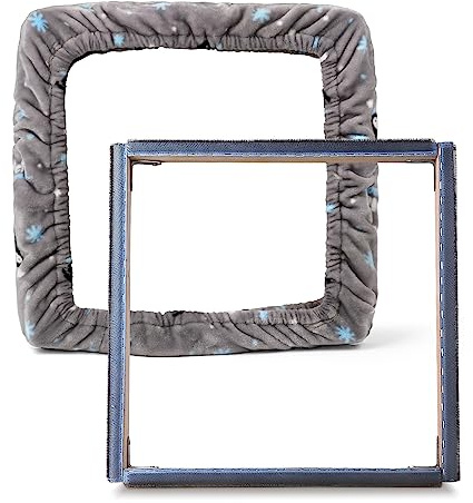 JTVTW Greiferstreifen-Rahmen Gripper Strip Frames Punch Needle Hooking Frame Stickrahmen mit Deckel 40*40cm (Grau)