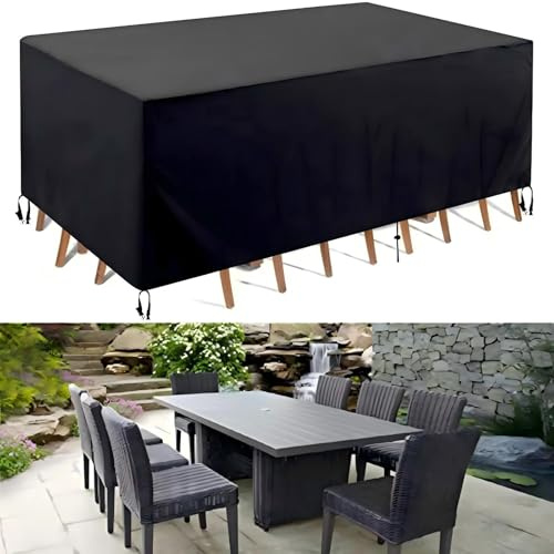 ZDLLDZ Garden Furniture Cover Waterproof 280x220x100cm/LxWxH Patio Table Covers, Outdoor Furniture Cover for Rattan Garden Furniture Tables Chairs Sofa Sets - Extra Large