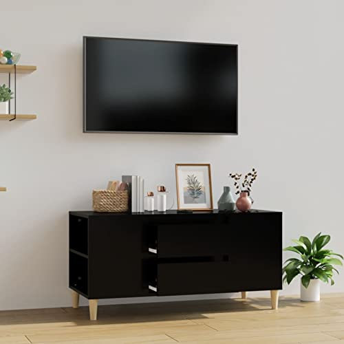 ShGaxin Meuble TV en contreplaqué noir 102 x 44,5 x 50 cm, meuble TV, meuble TV, meuble TV, meuble TV 819597