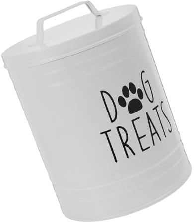 Ciieeo Contenedor HerméTico Para Comida De Perros Con Tapa Tarro MetáLico Para Golosinas Y Snacks De Mascotas Recipiente De Almacenamiento Seguro Y Compacto Para Croquetas 6.49X4.72X4.72In