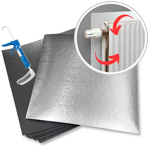 Pannelli isolanti per termosifoni, isolanti, posteriori, termosifoni per finestre, tetto, pavimento, polistirene XPS con pellicola in PET (con Pattex DK Flex 1000, 5, metri quadrati)