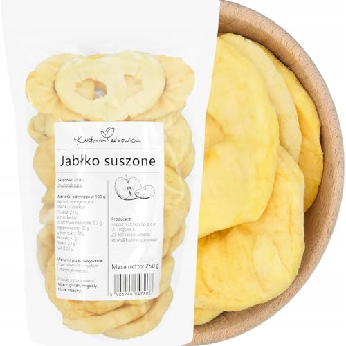 Mele Essiccate a Fette Naturali con Zolfo 1 kg | Snack di Frutta Croccante Senza Zuccheri Aggiunti – KUCHNIA ZDROWIA