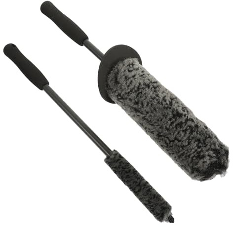 JUMPLAWN Cepillo para Limpiar Llantas de Coche 2 Piezas Limpieza de Ruedas Herramienta Multiusos Accesorio para Detallado de Vehículos para Detalles de Automóviles