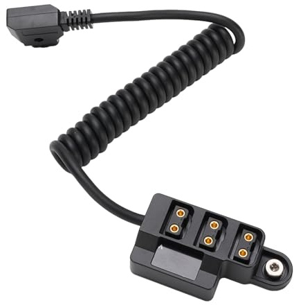 Sxhlseller D Tap Splitter Cable With LED Voltage Display, 3 Port Power Hub For V Mount Camera Battery - 8A Current, Reinforced Connector, Safe Electrical Distribution