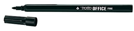 Tratto 730503 Marcatore a base d'acqua, 12 pezzi, Nero