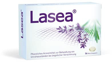 Lasea® hilft natürlich abzuschalten, beruhigt und bessert in Folge den Schlaf Pflanzliches Arzneimittel mit speziellem Lavendelöl | 56 Kapseln