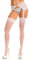 Glamory Perfect 20 Medias con Tirantes, 20 den, Blanco, Medium Women's